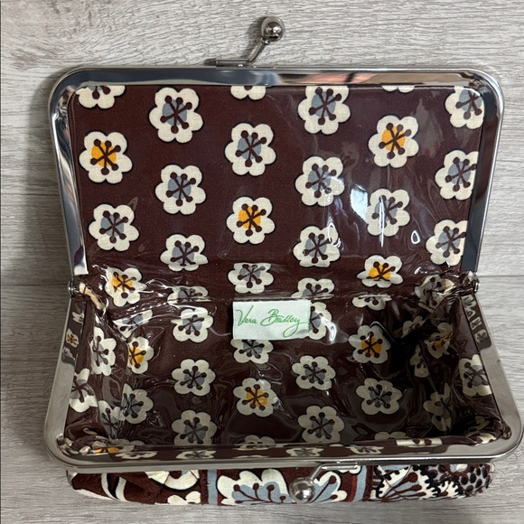 Vera Bradley Vanity Kiss-lock Mirror Slate Blooms Set; EUC - Picture 7 of 12